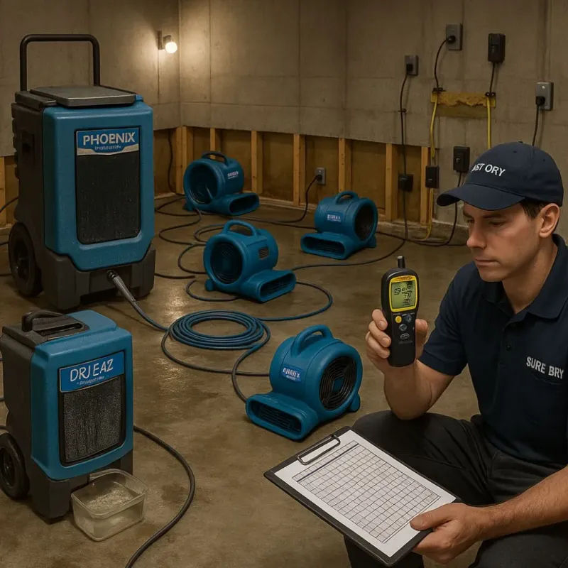 Structural Drying and Dehumidification process in Cleveland County, AR